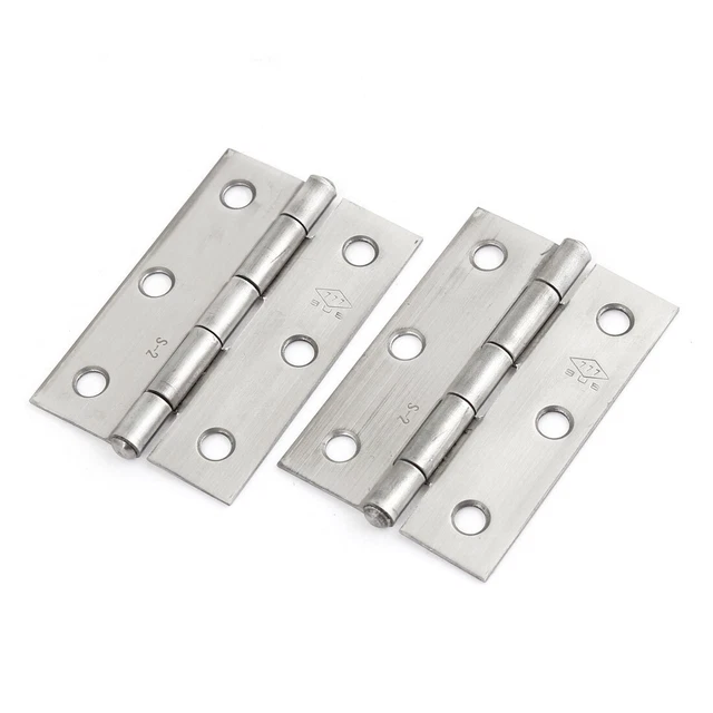 2 Charnières De Porte Pliantes Métal Gris – Uxcell (3,5 Pouces / 89 Mm) Pour Meuble
